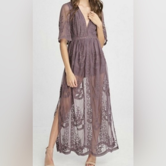 Wishlist Lace Maxi Romper, Size Large. NWOT. - Picture 1 of 5